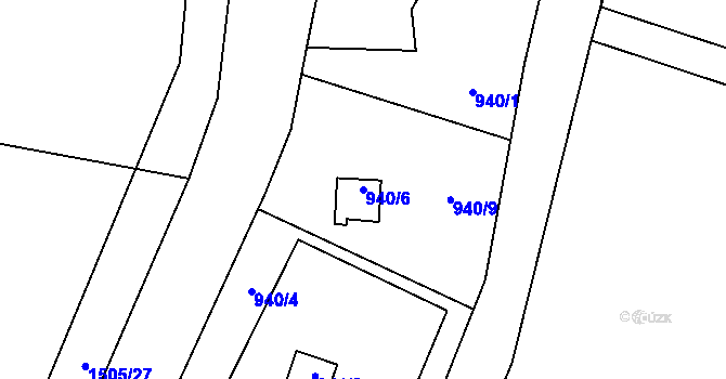 Parcela st. 940/6 v KÚ Blovice, Katastrální mapa