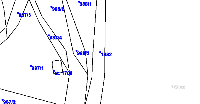 Parcela st. 1482 v KÚ Blovice, Katastrální mapa