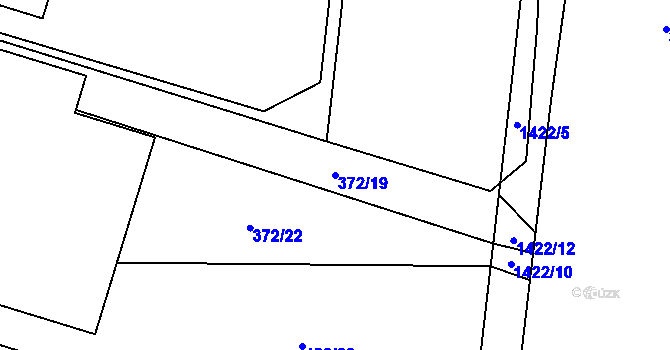 Parcela st. 372/19 v KÚ Blovice, Katastrální mapa