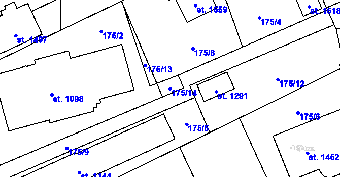 Parcela st. 175/14 v KÚ Blovice, Katastrální mapa