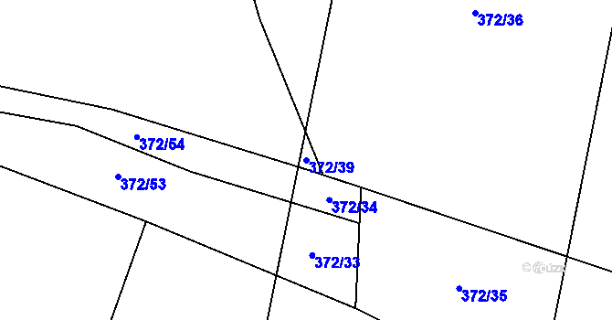 Parcela st. 372/39 v KÚ Blovice, Katastrální mapa