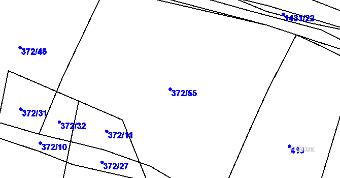 Parcela st. 372/55 v KÚ Blovice, Katastrální mapa