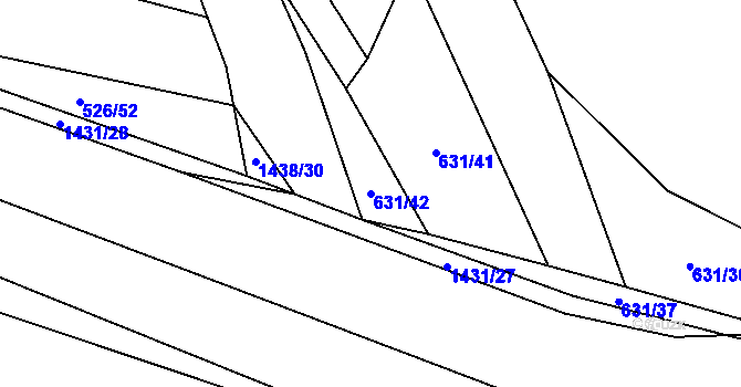 Parcela st. 631/42 v KÚ Blovice, Katastrální mapa