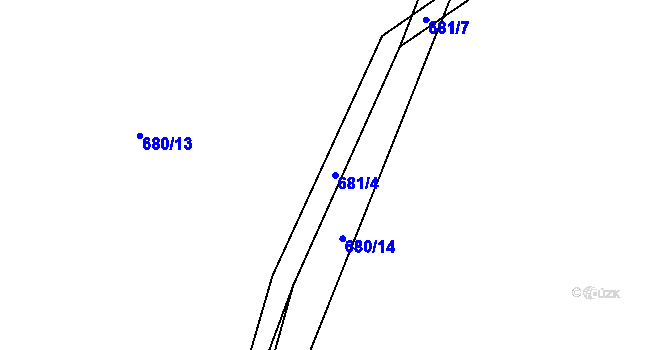 Parcela st. 681/4 v KÚ Blovice, Katastrální mapa