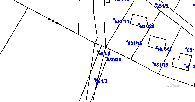 Parcela st. 681/5 v KÚ Blovice, Katastrální mapa