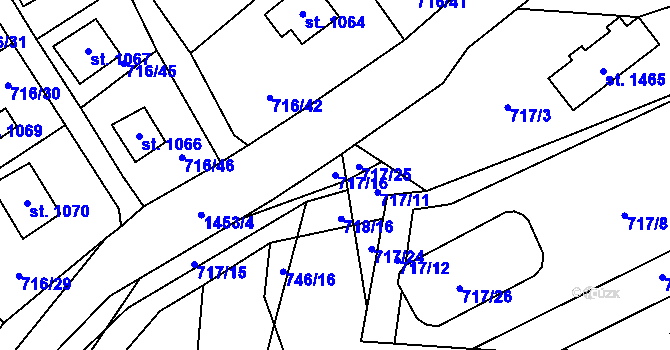 Parcela st. 717/16 v KÚ Blovice, Katastrální mapa