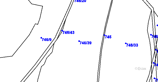 Parcela st. 746/39 v KÚ Blovice, Katastrální mapa