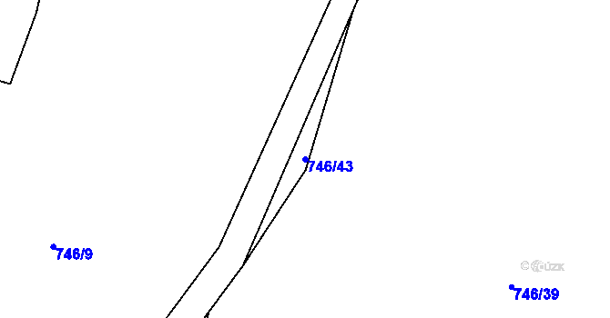 Parcela st. 746/43 v KÚ Blovice, Katastrální mapa