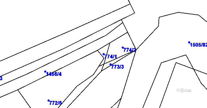 Parcela st. 774/1 v KÚ Blovice, Katastrální mapa