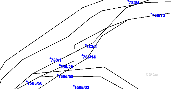 Parcela st. 783/3 v KÚ Blovice, Katastrální mapa