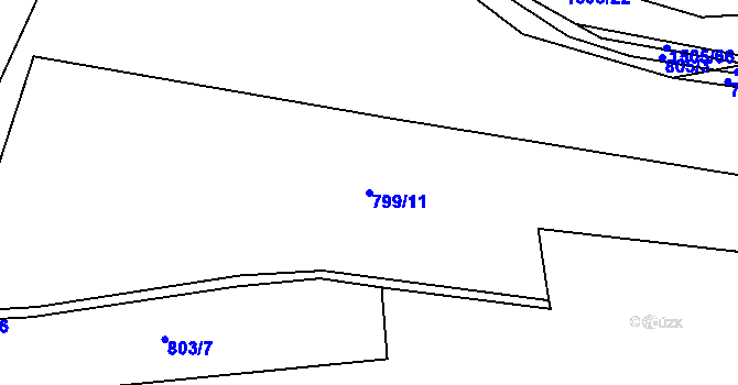 Parcela st. 799/11 v KÚ Blovice, Katastrální mapa