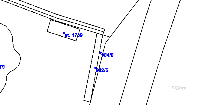 Parcela st. 984/8 v KÚ Blovice, Katastrální mapa
