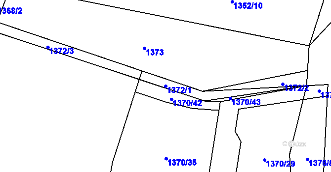 Parcela st. 1372/1 v KÚ Blovice, Katastrální mapa