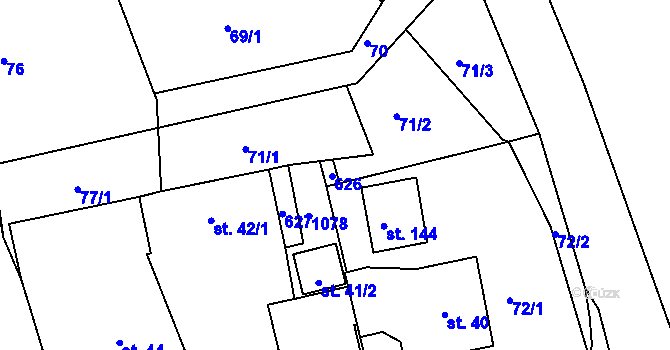 Parcela st. 41/3 v KÚ Hradiště u Blovic, Katastrální mapa