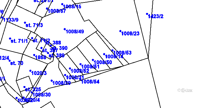 Parcela st. 1008/14 v KÚ Blšany, Katastrální mapa