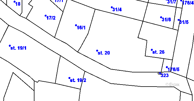 Parcela st. 20 v KÚ Stachov u Blšan, Katastrální mapa