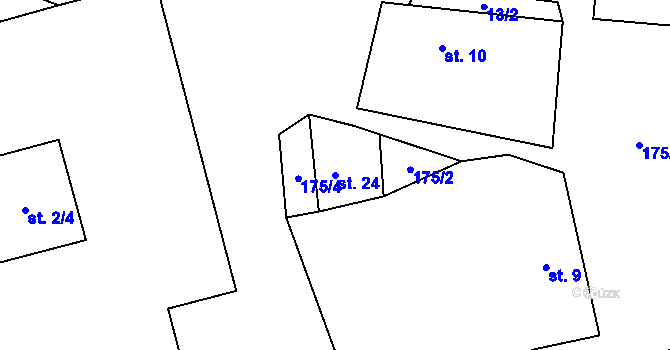 Parcela st. 24 v KÚ Stachov u Blšan, Katastrální mapa