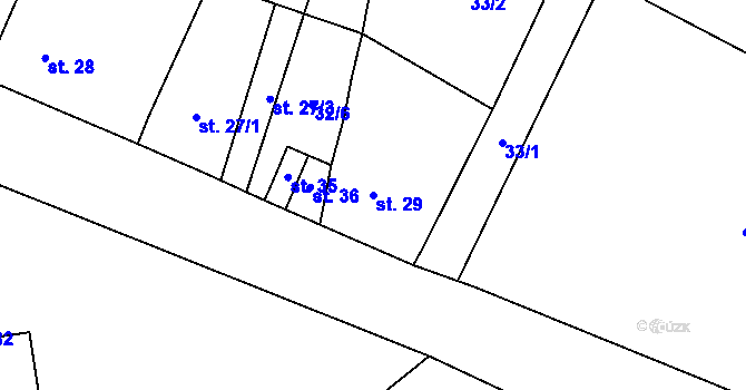 Parcela st. 29 v KÚ Stachov u Blšan, Katastrální mapa