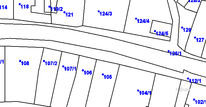 Parcela st. 112/2 v KÚ Blučina, Katastrální mapa