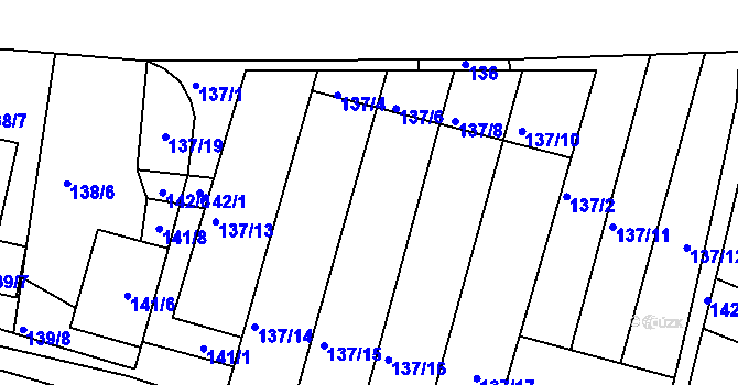 Parcela st. 137/5 v KÚ Blučina, Katastrální mapa