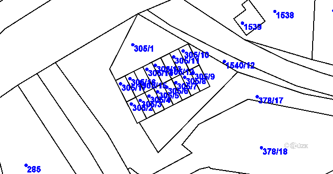 Parcela st. 305/6 v KÚ Blučina, Katastrální mapa