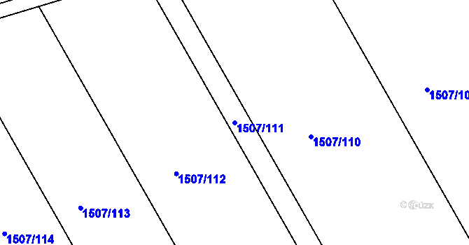 Parcela st. 1507/111 v KÚ Blučina, Katastrální mapa