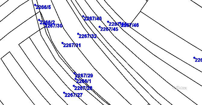 Parcela st. 2265 v KÚ Blučina, Katastrální mapa