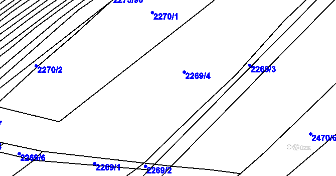 Parcela st. 2269 v KÚ Blučina, Katastrální mapa