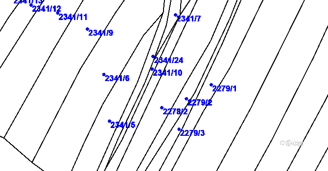 Parcela st. 2278 v KÚ Blučina, Katastrální mapa
