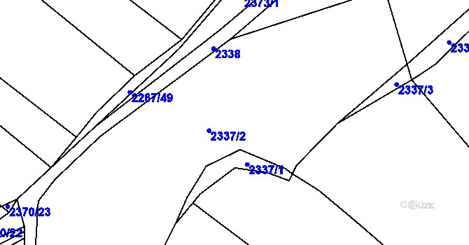 Parcela st. 2337 v KÚ Blučina, Katastrální mapa