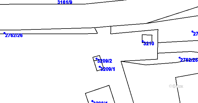 Parcela st. 2762/10 v KÚ Blučina, Katastrální mapa
