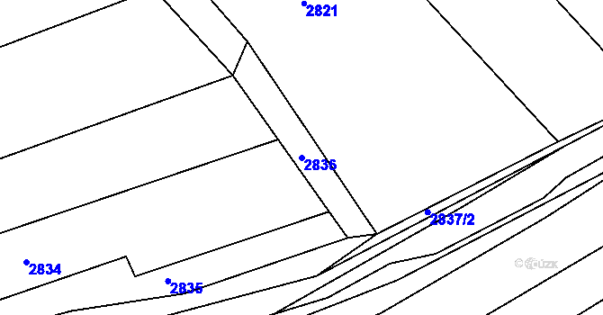 Parcela st. 2836 v KÚ Blučina, Katastrální mapa