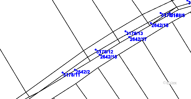 Parcela st. 3178/12 v KÚ Blučina, Katastrální mapa