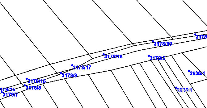 Parcela st. 3178/18 v KÚ Blučina, Katastrální mapa