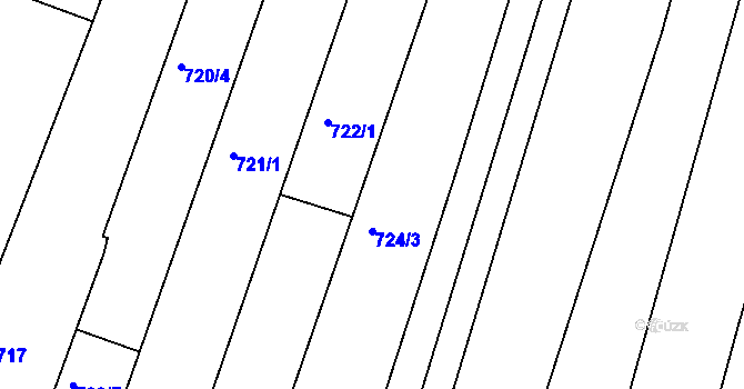 Parcela st. 723/4 v KÚ Blučina, Katastrální mapa
