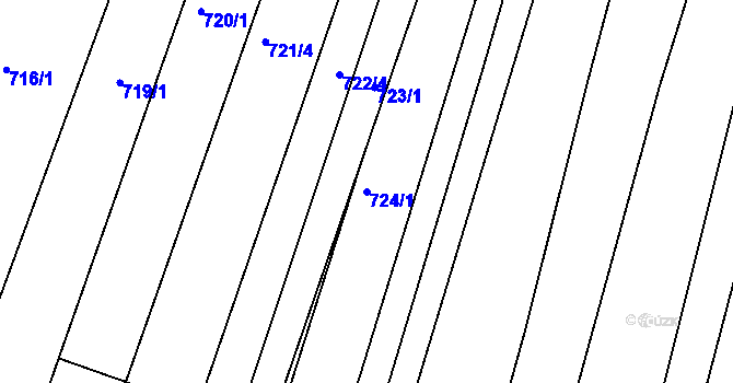 Parcela st. 724/1 v KÚ Blučina, Katastrální mapa