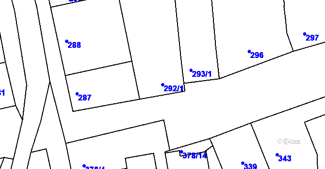 Parcela st. 292/1 v KÚ Blučina, Katastrální mapa