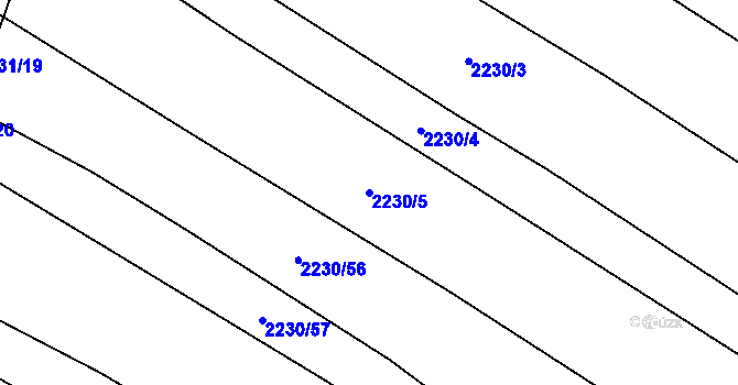Parcela st. 2230/5 v KÚ Blučina, Katastrální mapa