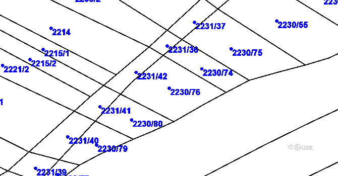 Parcela st. 2230/76 v KÚ Blučina, Katastrální mapa
