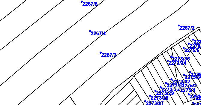 Parcela st. 2267/3 v KÚ Blučina, Katastrální mapa