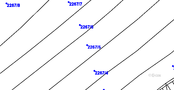 Parcela st. 2267/5 v KÚ Blučina, Katastrální mapa