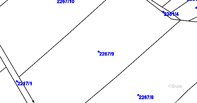 Parcela st. 2267/9 v KÚ Blučina, Katastrální mapa