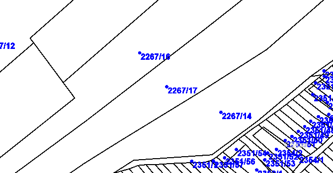 Parcela st. 2267/17 v KÚ Blučina, Katastrální mapa