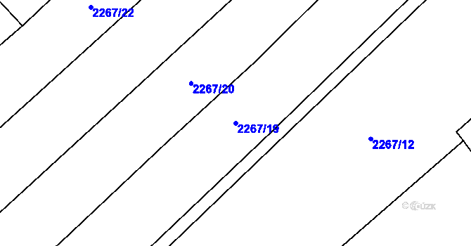 Parcela st. 2267/19 v KÚ Blučina, Katastrální mapa