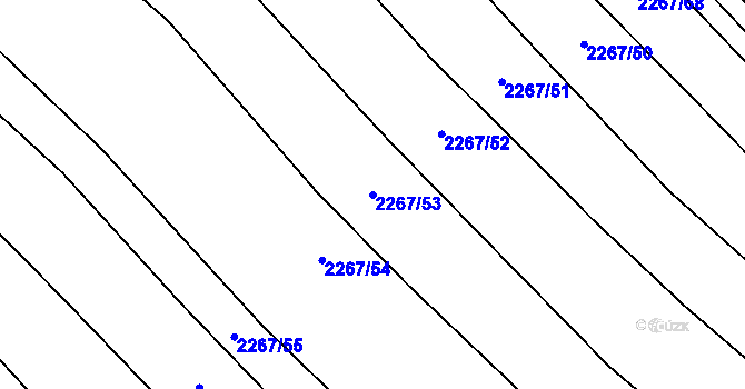 Parcela st. 2267/53 v KÚ Blučina, Katastrální mapa