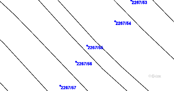 Parcela st. 2267/55 v KÚ Blučina, Katastrální mapa