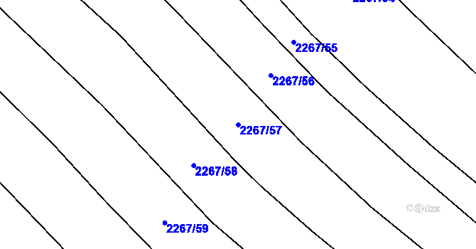Parcela st. 2267/57 v KÚ Blučina, Katastrální mapa