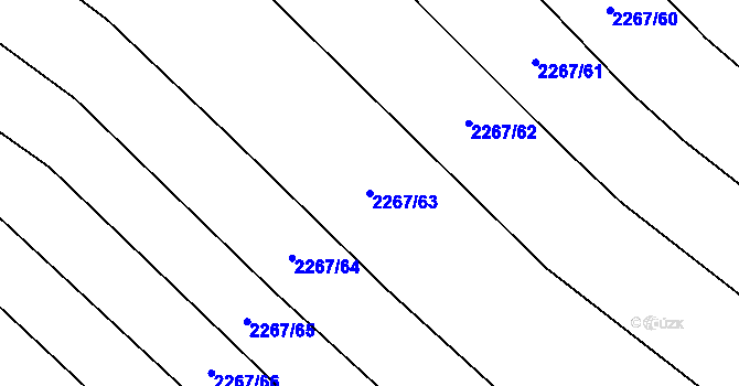 Parcela st. 2267/63 v KÚ Blučina, Katastrální mapa