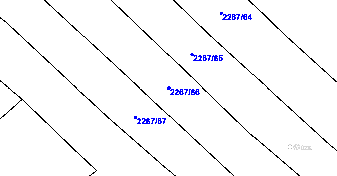 Parcela st. 2267/66 v KÚ Blučina, Katastrální mapa