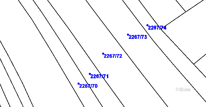 Parcela st. 2267/72 v KÚ Blučina, Katastrální mapa